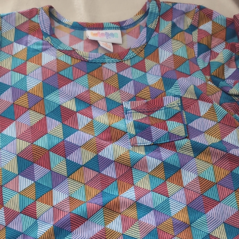 LuLaRoe Multicolor Geometric Scarlet Dress Aka Kids carly